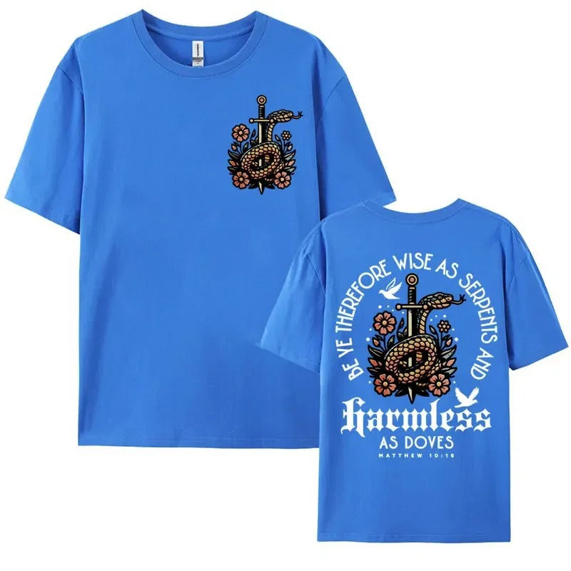 Mens Christian Aesthetic T-shirt Bible Verse