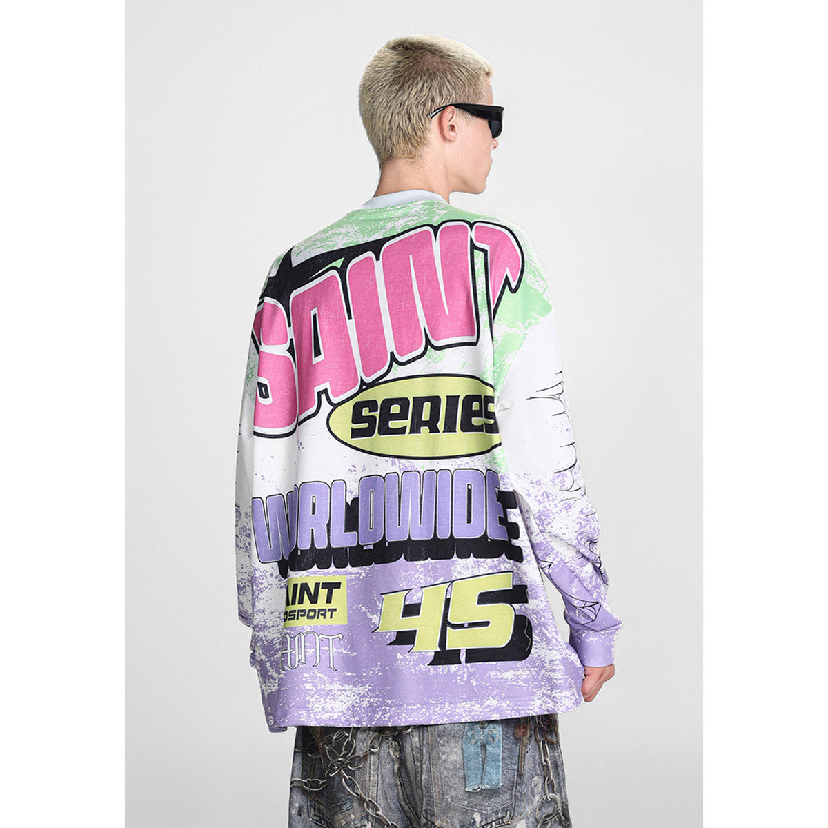 Men Long Sleeve Shirt Saint Michael Loose Long Sleeve Shirt