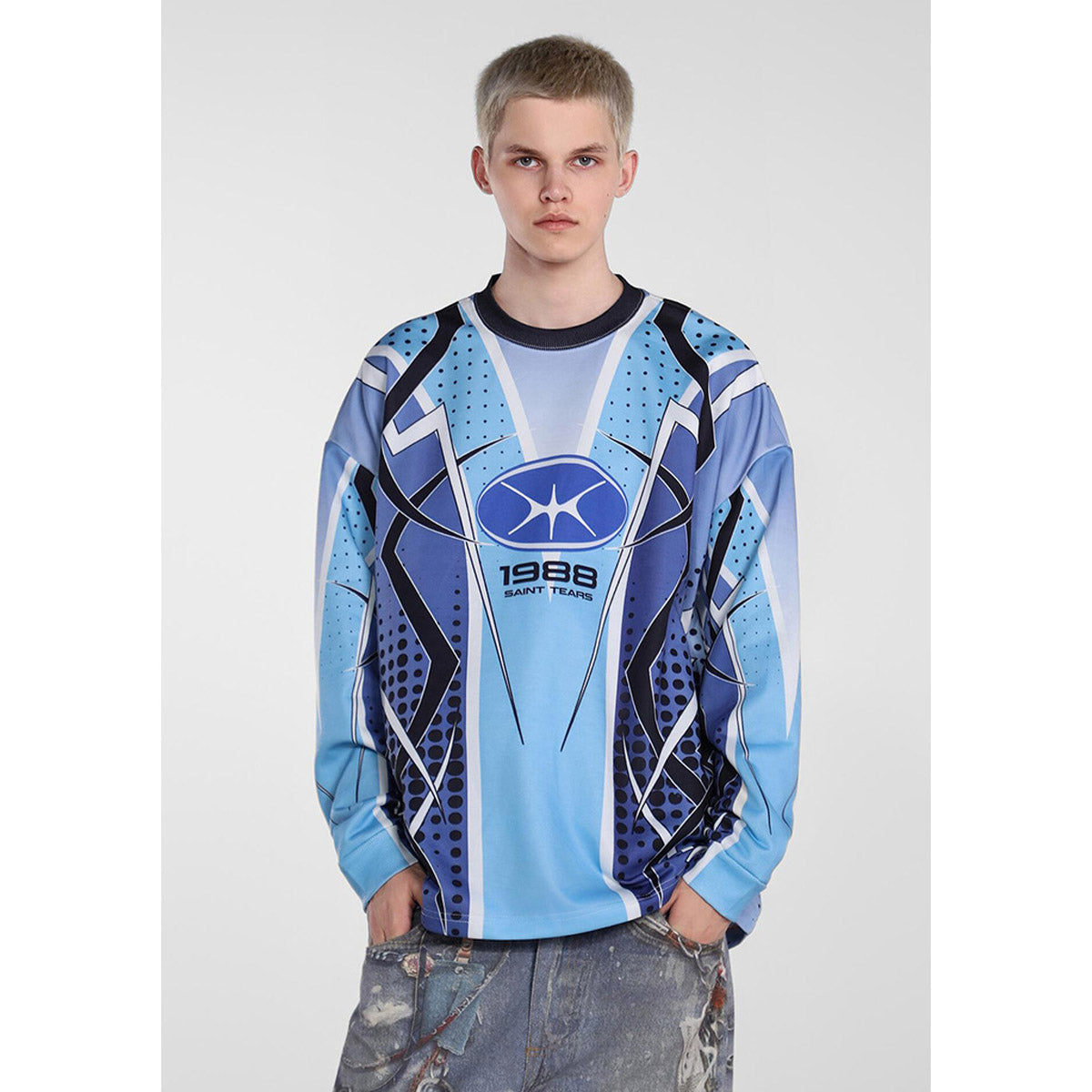 Men Long Sleeve Shirt Saint Michael Loose Long Sleeve Shirt