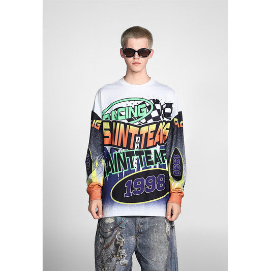 Mens Long Sleeve Shirt Saint Michael Loose Long Sleeve Shirt