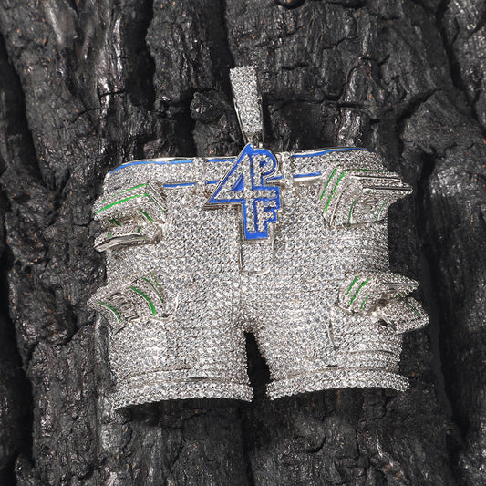 Jewelry 4PF Pants Pendant Necklace Zircon Royalty Far East