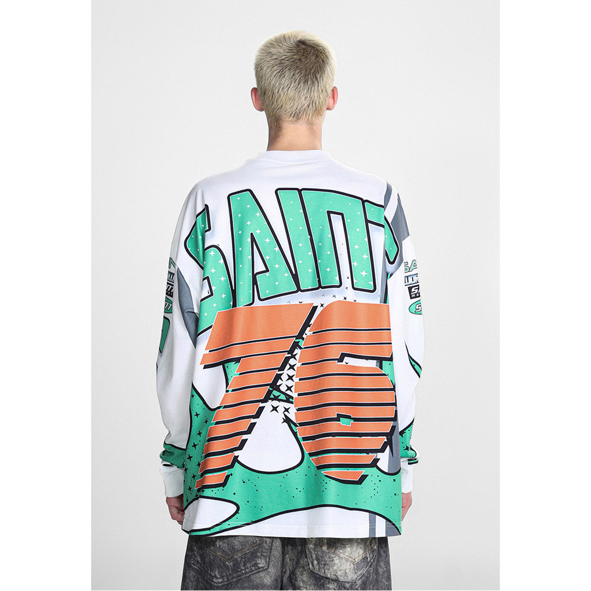 Men Long Sleeve Shirt Saint Michael Loose Long Sleeve Shirt