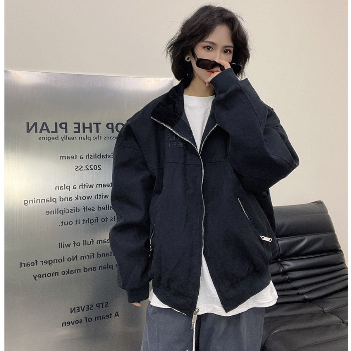 Unisex Coat Gallery Dept Stand Collar Thin Coat
