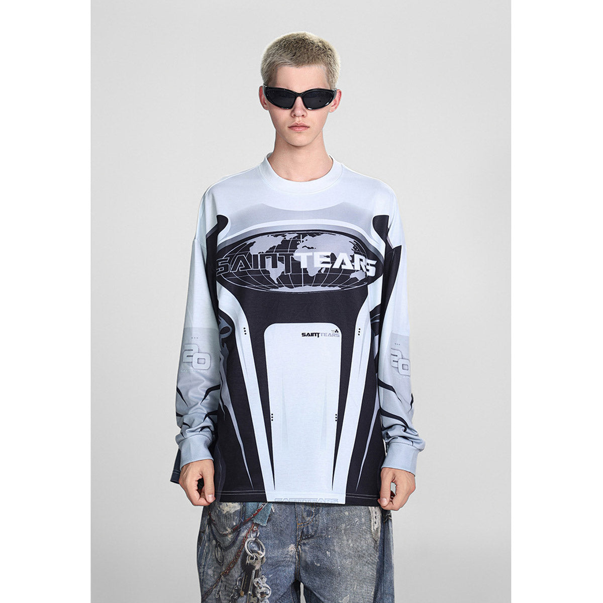 Men Long Sleeve Shirt Saint Michael Loose Long Sleeve Shirt